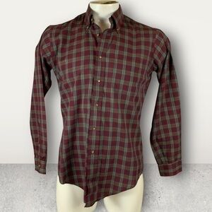 Vintage USA Mens Medium Norman Shirtmakers Button Plaid Shirt Button Pocket T920